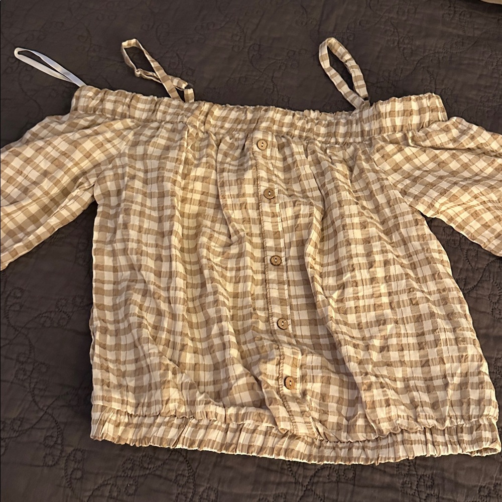 Plaid Off-Shoulder Top